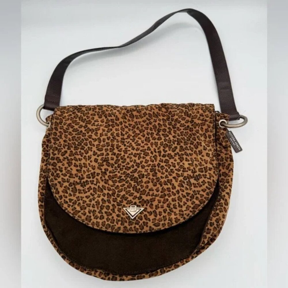 Bottega Veneta Vintage Leopard Messenger Shoulder Bag